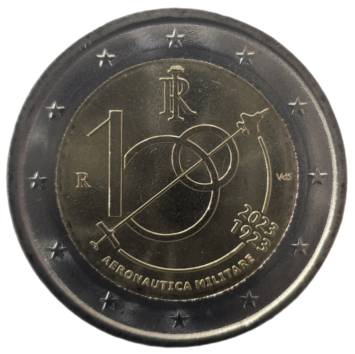 2 euros conmemorativa Centenario de la Fuerza Aérea Italiana